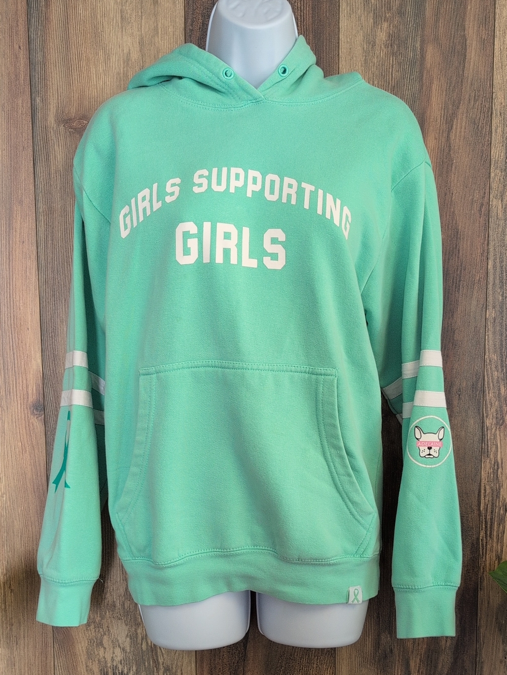 Adelaine Girls Supporting Girls Mint Green Pullover Hoodie S       T252
